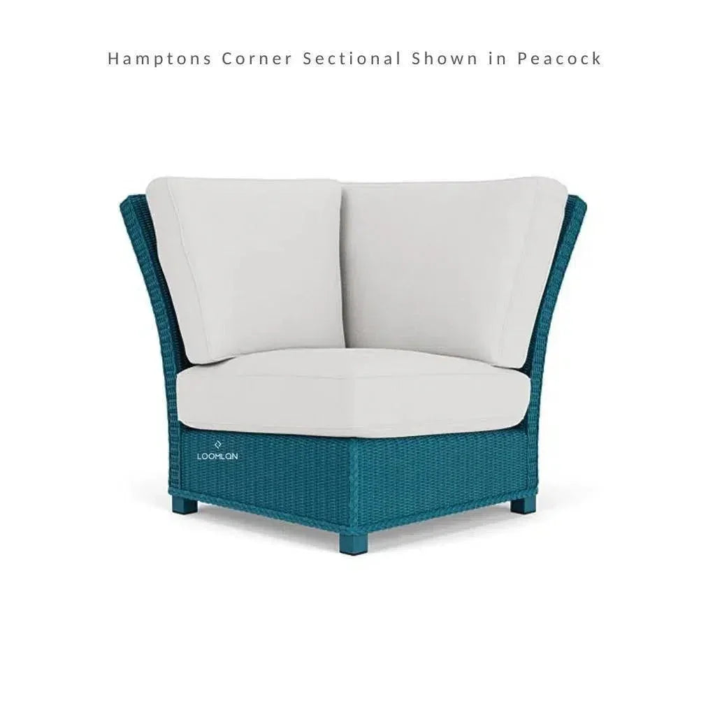 Hamptons Outdoor Wicker L-Shaped Sectional With Table
