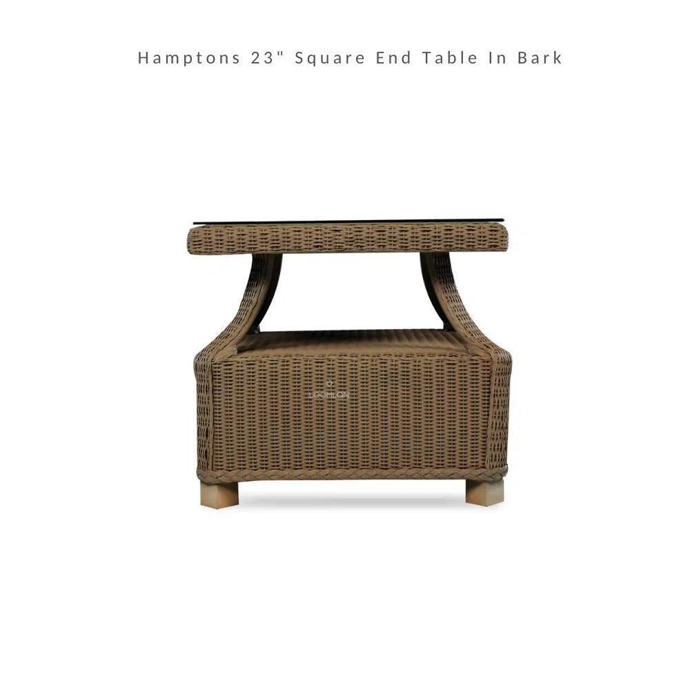 Hamptons Outdoor Wicker L-Shaped Sectional With Table