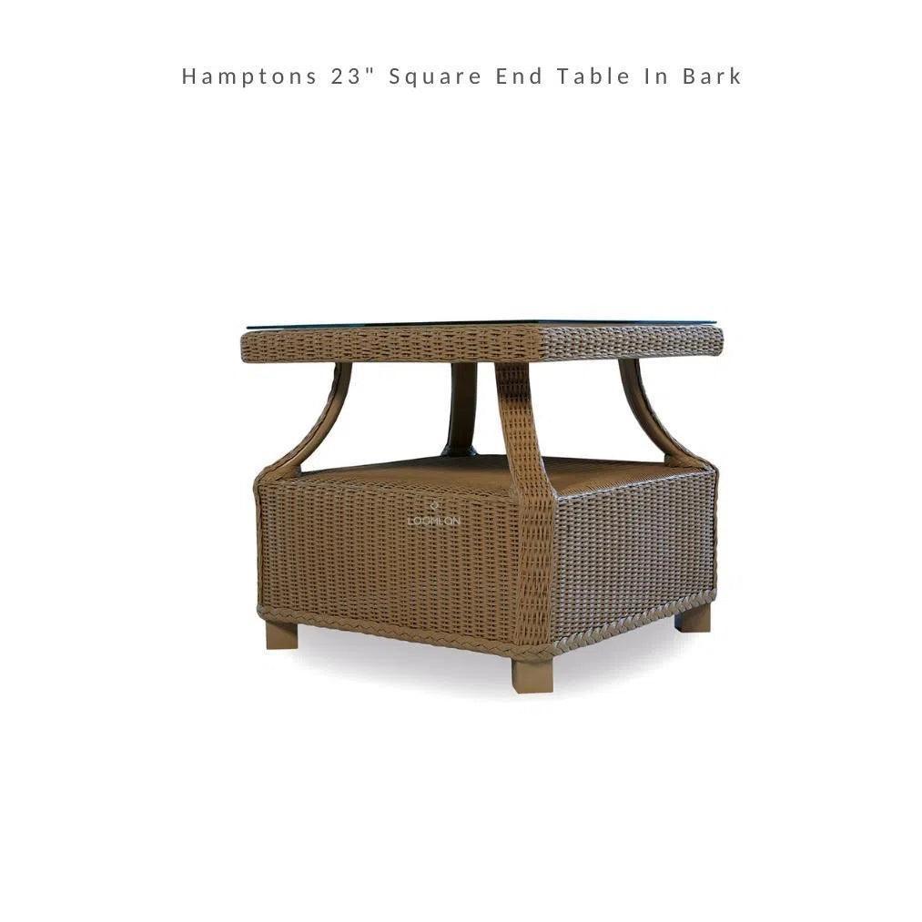 Hamptons Outdoor Wicker L-Shaped Sectional With Table