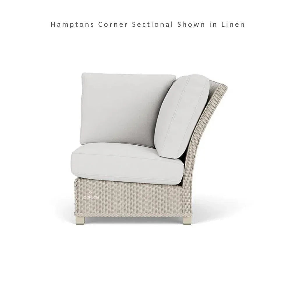 Hamptons Outdoor Wicker L-Shaped Sectional With Table