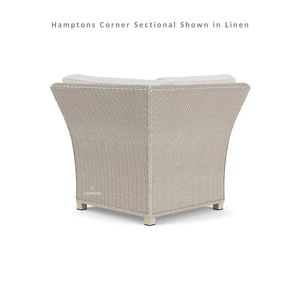 Hamptons Outdoor Wicker L-Shaped Sectional With Table