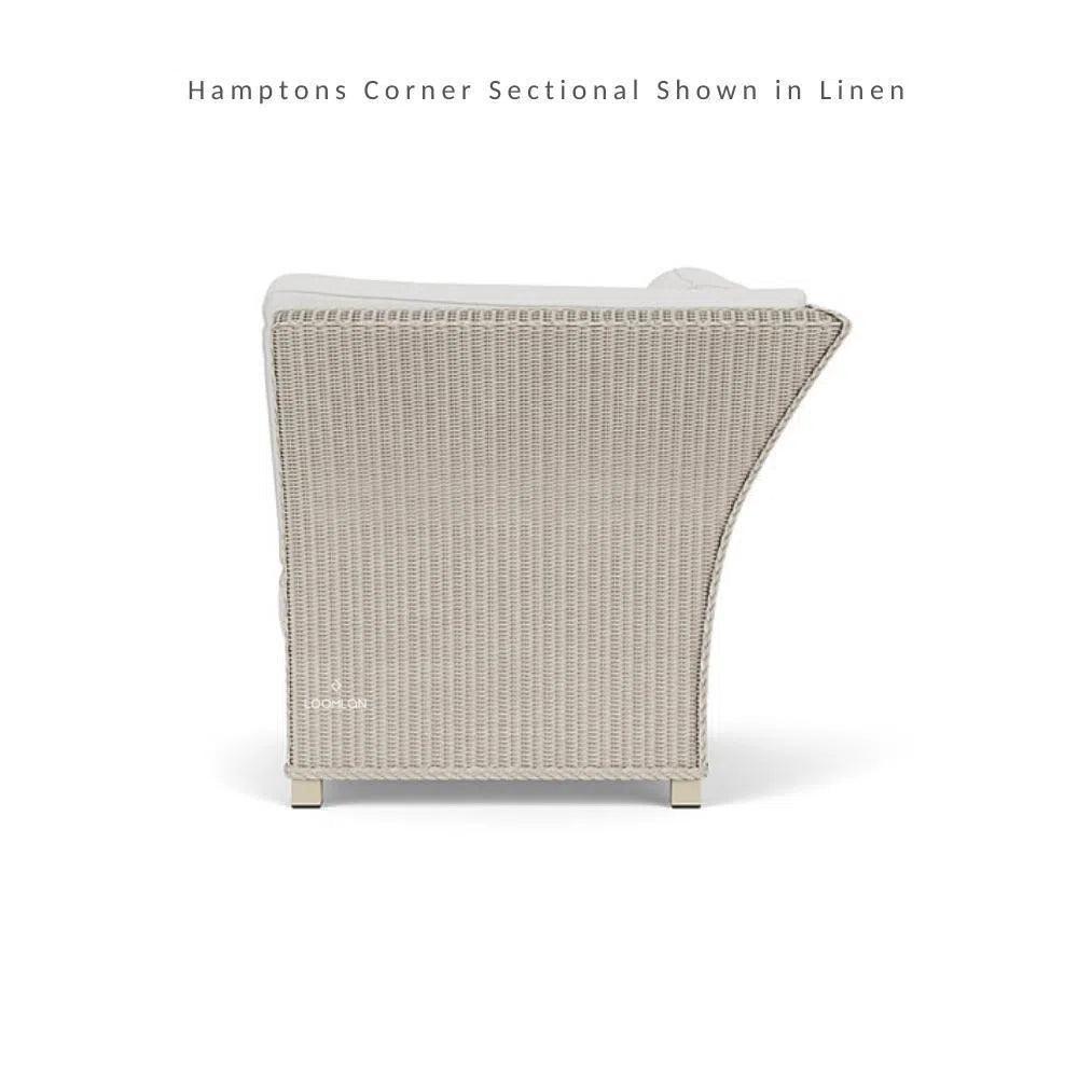 Hamptons Outdoor Wicker L-Shaped Sectional With Table