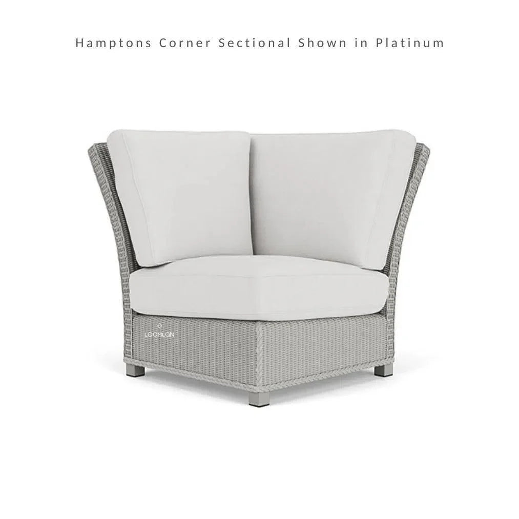 Hamptons Outdoor Wicker L-Shaped Sectional With Table