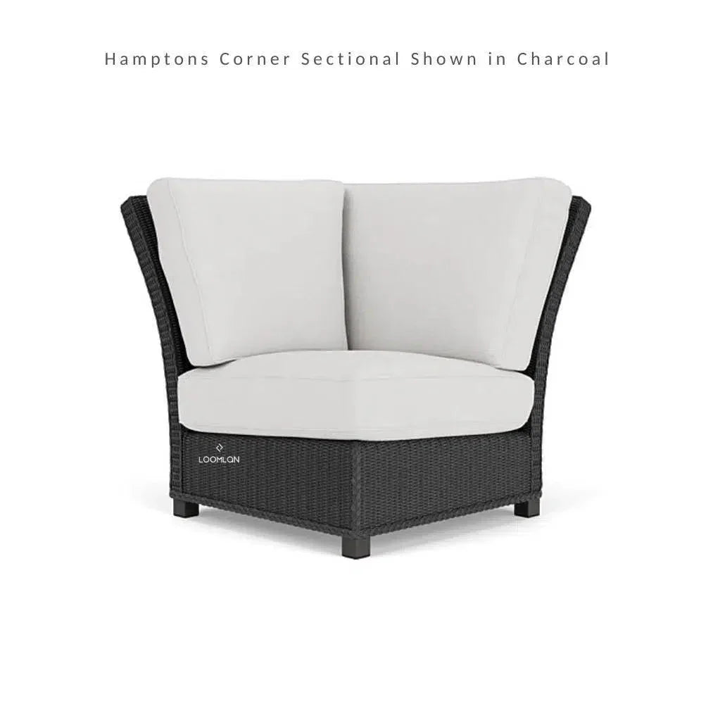 Hamptons Outdoor Wicker Sectional with Coffee Table Set