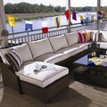 Hamptons Outdoor Wicker Sectional with Coffee Table Set