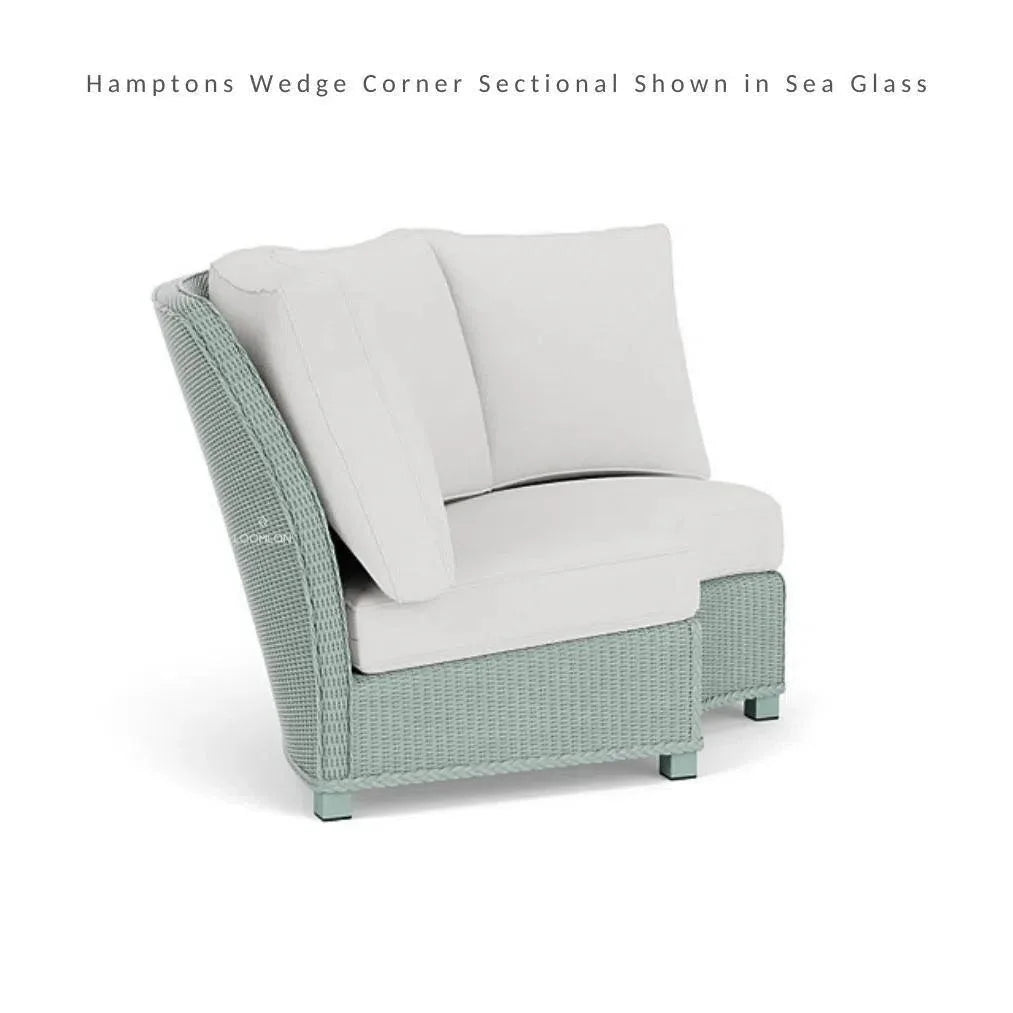 Hamptons Outdoor Wicker Sectional Sofa with Lounge Chair Set