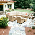 Hamptons Outdoor Wicker Sectional Sofa with Lounge Chair Set