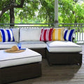 Hamptons Outdoor Wicker Chaise Sectional with Ottoman