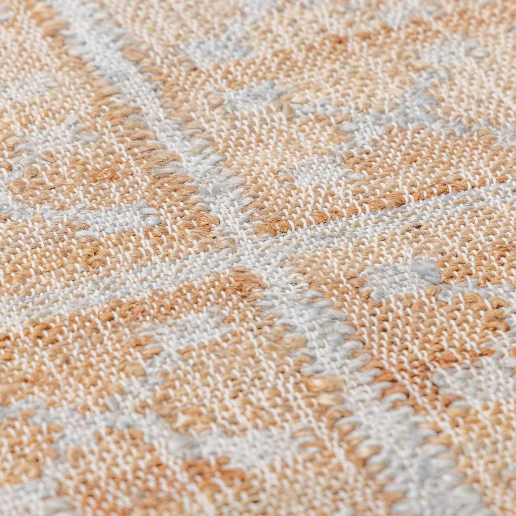 Rice Handcrafted Fringed Jute Carpet