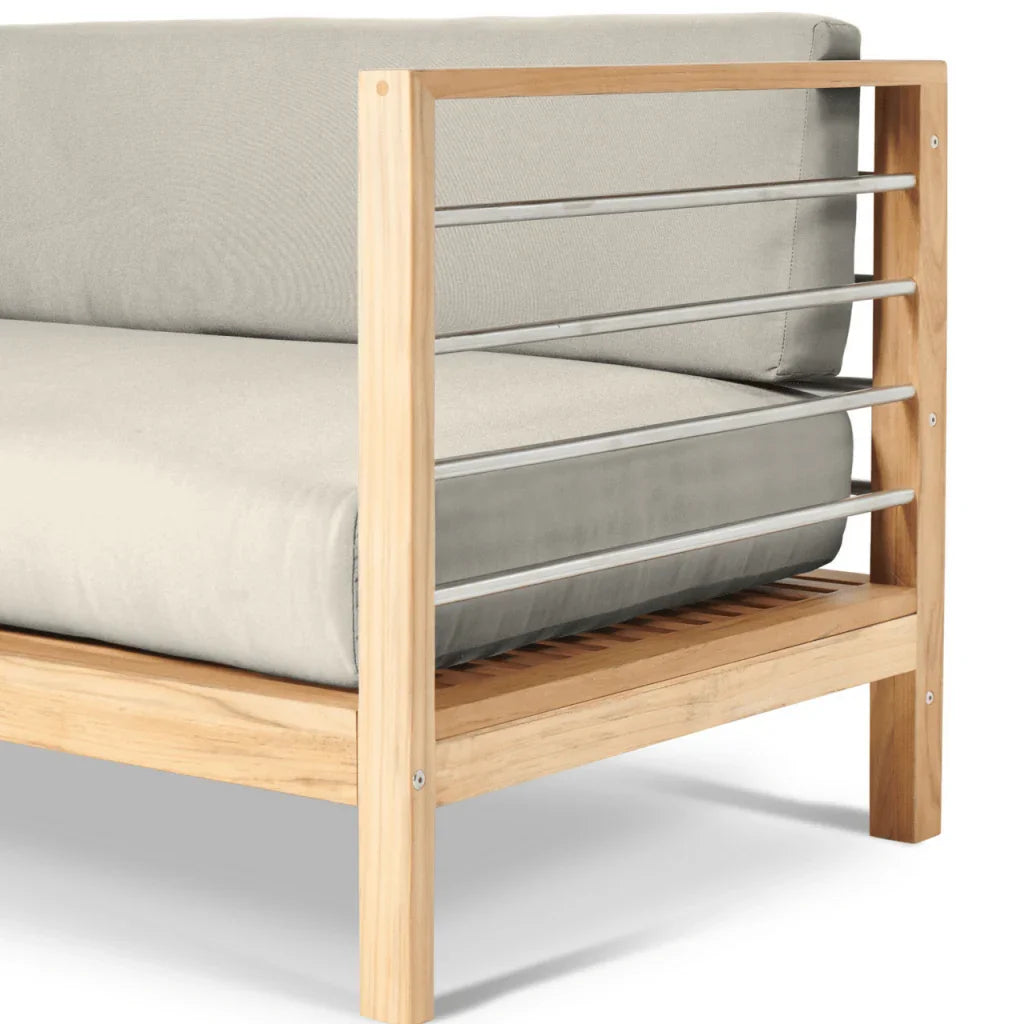 SoHo Teak Patio Sectional Sofa with Sunbrella Cushion