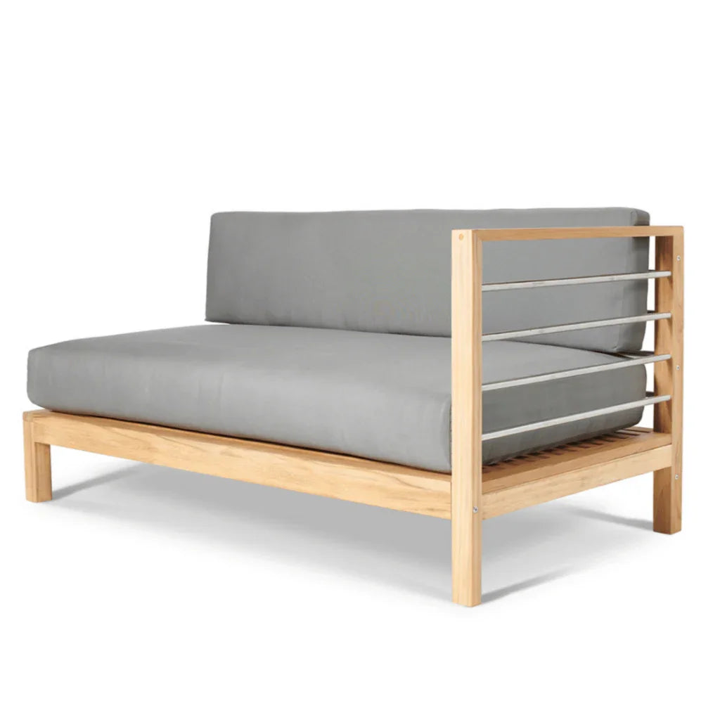 SoHo Teak Patio Sectional Sofa with Sunbrella Cushion