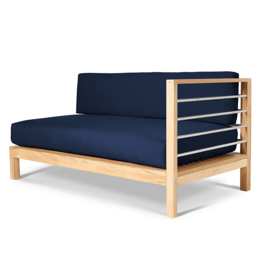 SoHo Teak Patio Sectional Sofa with Sunbrella Cushion