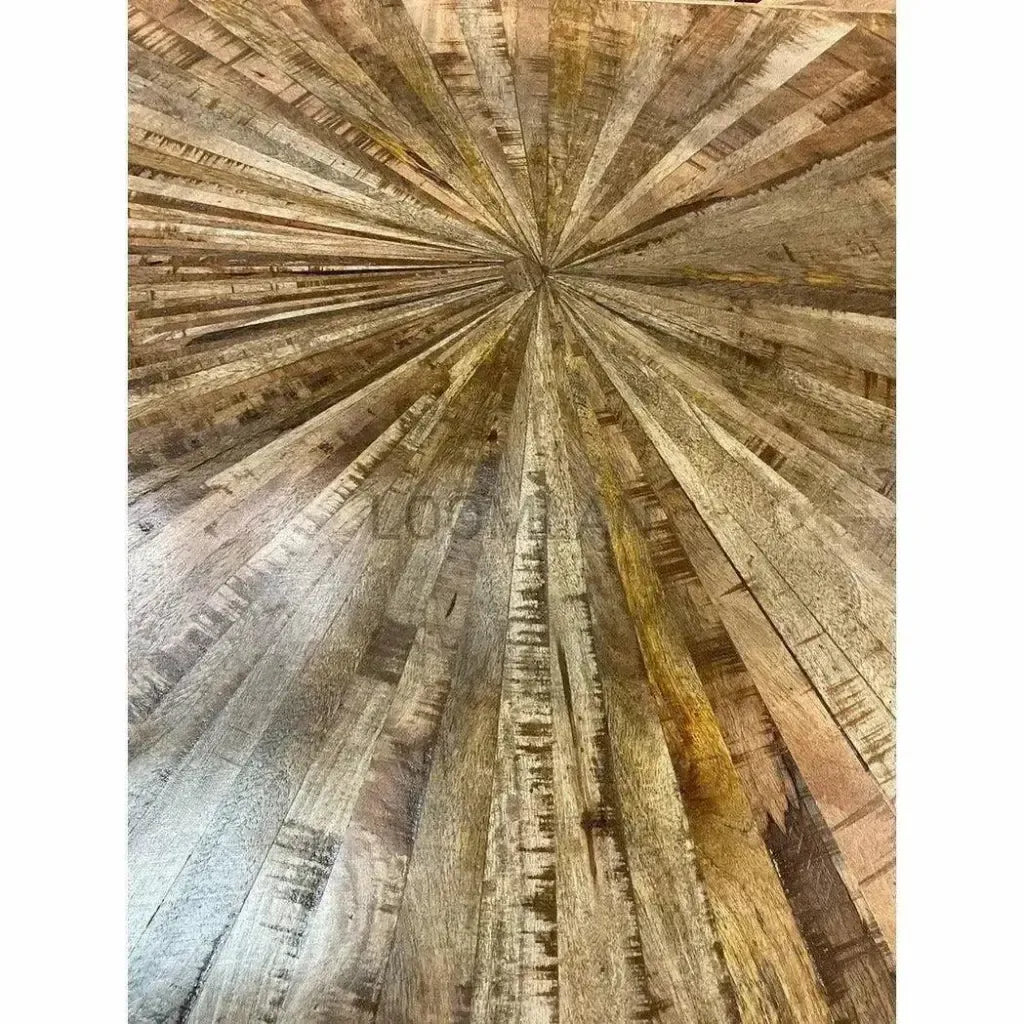 Zelrah Solid Wood Drum Coffee Table
