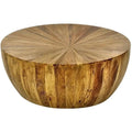 Zelrah Solid Wood Drum Coffee Table