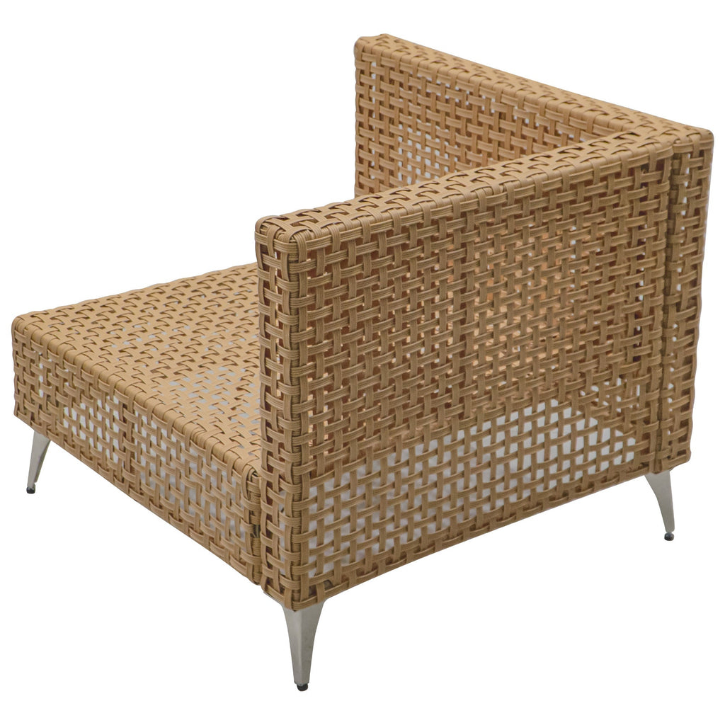 Outdoor Patio Sectional Set Rattan Metal Beige 7 Piece Tempered Glass