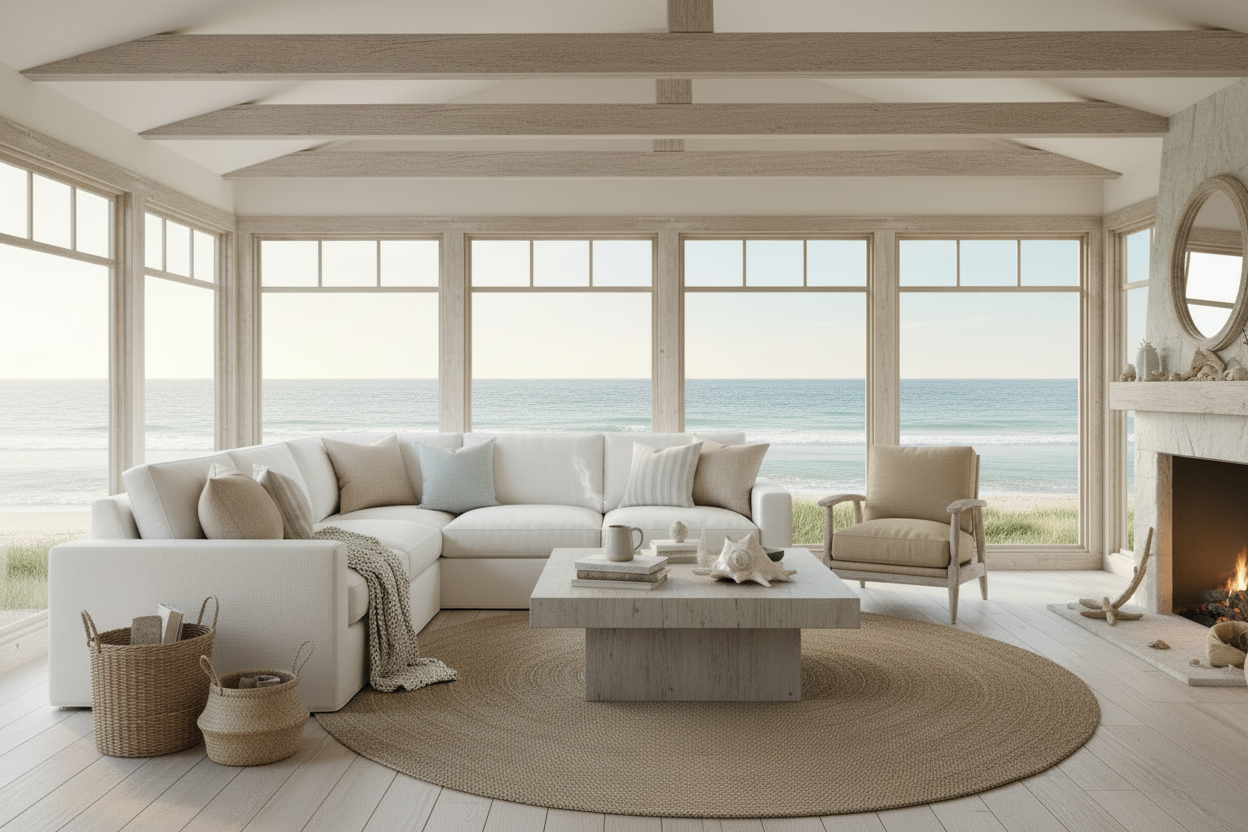 Coastal Beach House Living Room