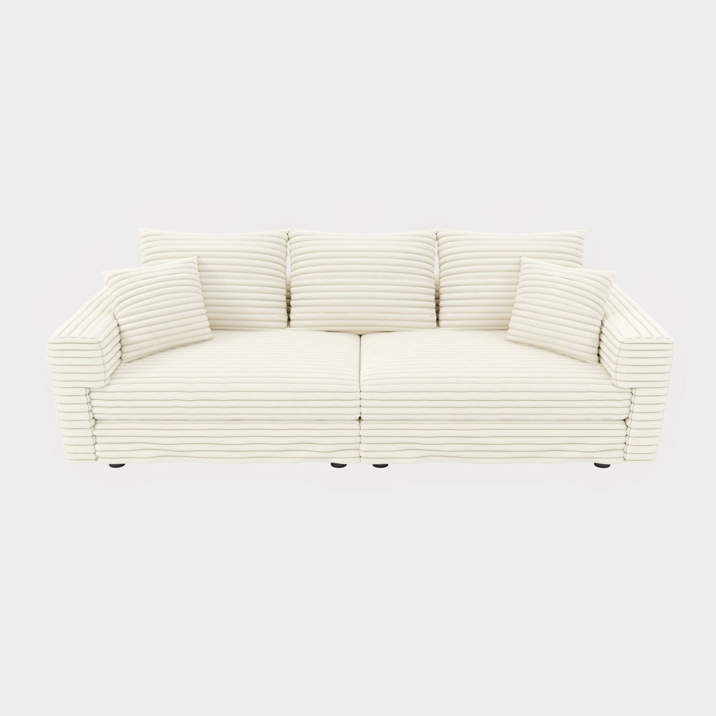 4 Seat Sofa, Modern Comfy Upholstered Sofa Cloud Couch, Deep Seat Couches With Soft Pillows