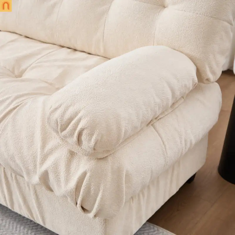 Sectional Sofa Cloud Modular Flannelette Beige 4 Seat 158 In 4 Pillows